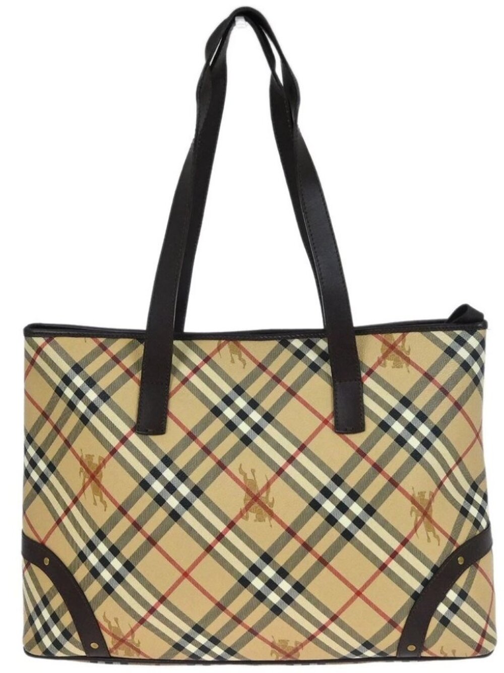 Burberry Beige Brown Nova Check Shoulder Tote Bag 117215